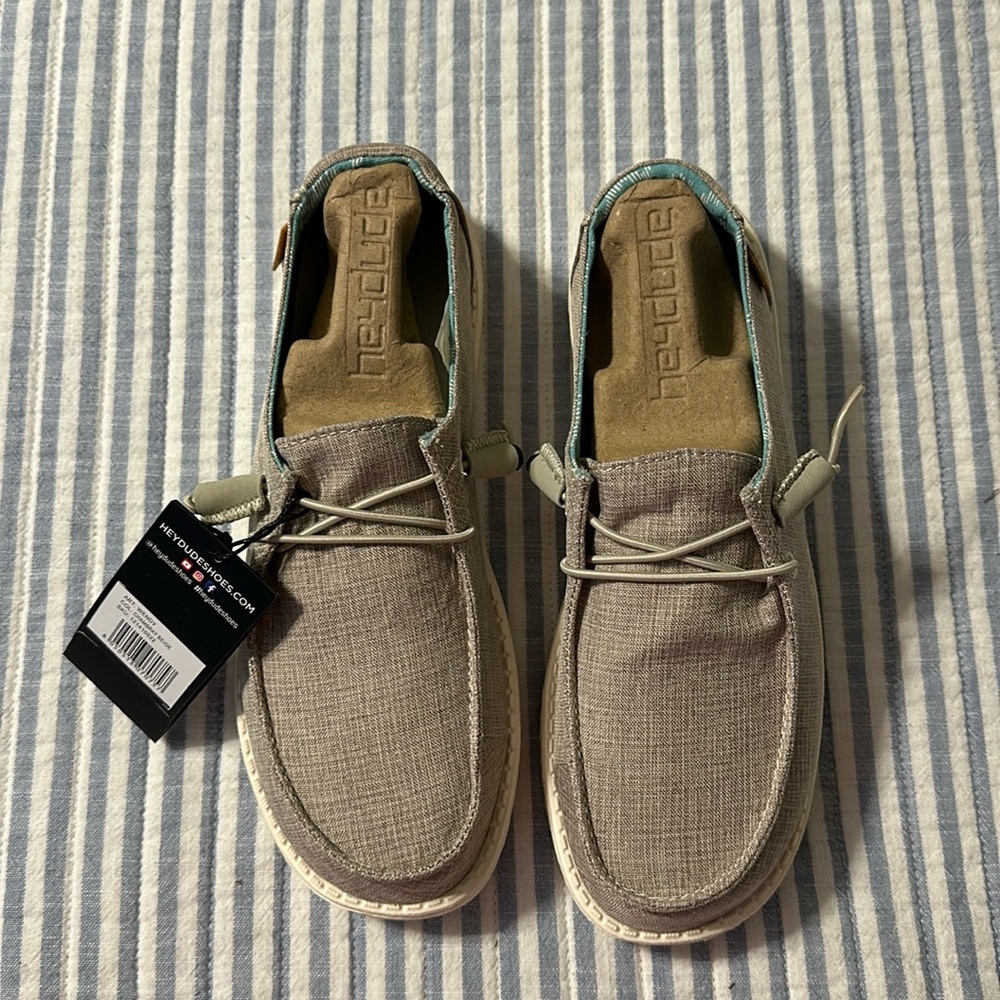 Hey Dude Wendy Slip On, Chambray Beige, Size 8